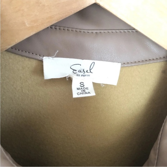 Easel Women’s Faux Leather Duster Shirt Jacket Shacket Small Boho Trench Coat - Picture 14 of 16